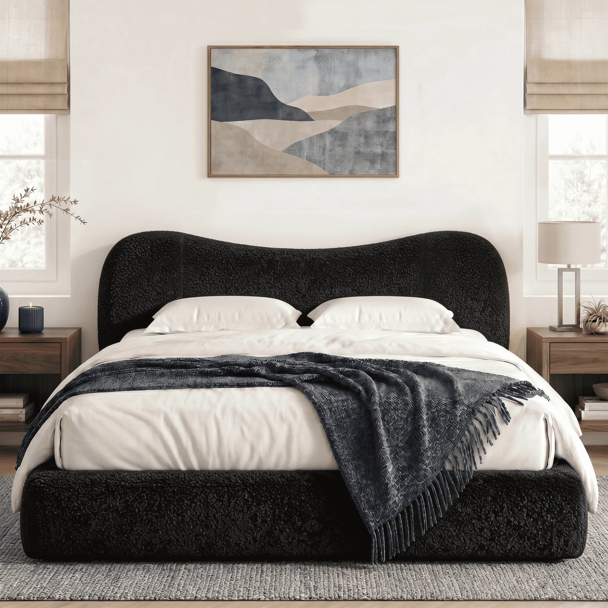Bed Frame with 5.9" Detachable Headboard