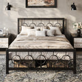 Metal Platform Bed Frame with Vintage Circular Design