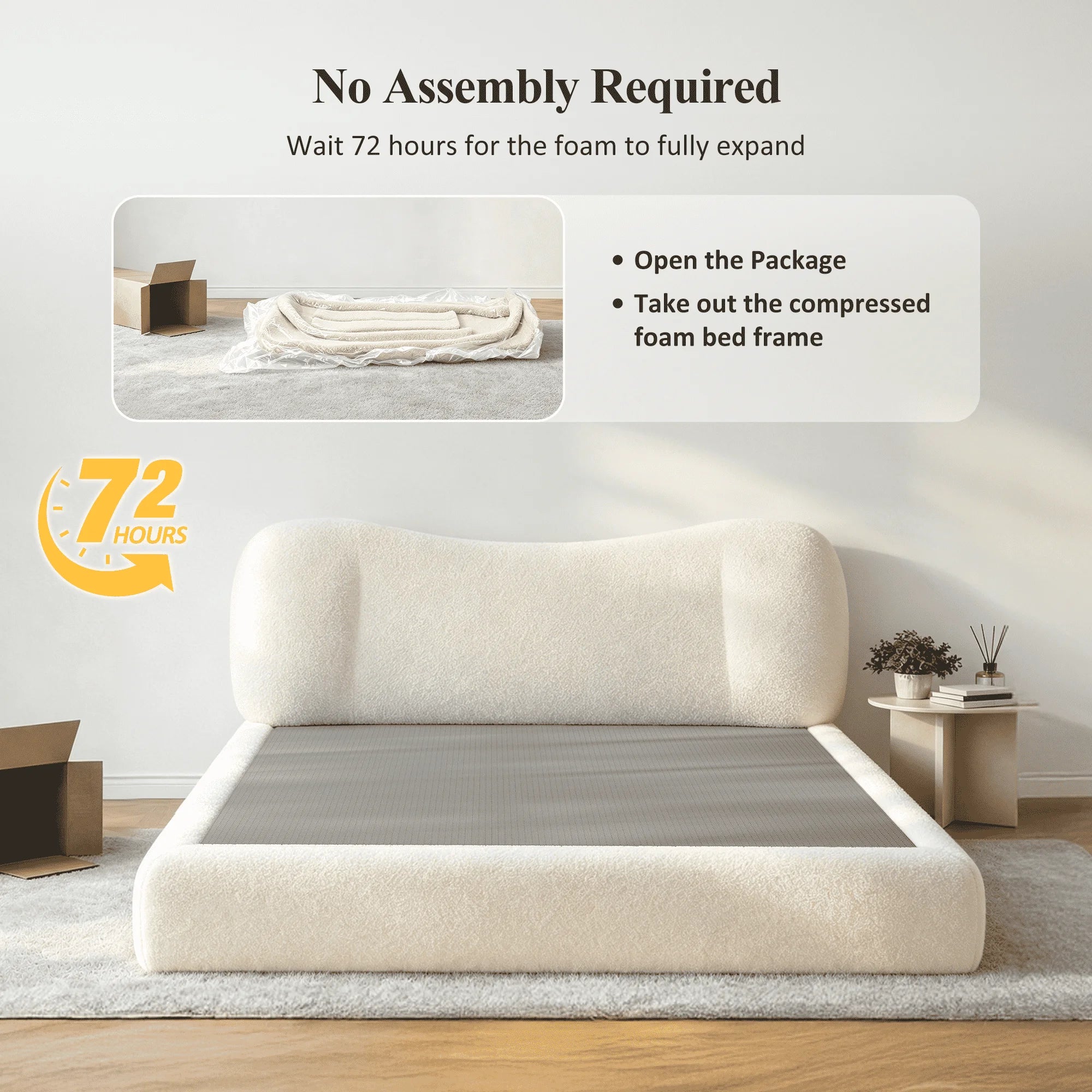 Bed Frame with 5.9" Detachable Headboard