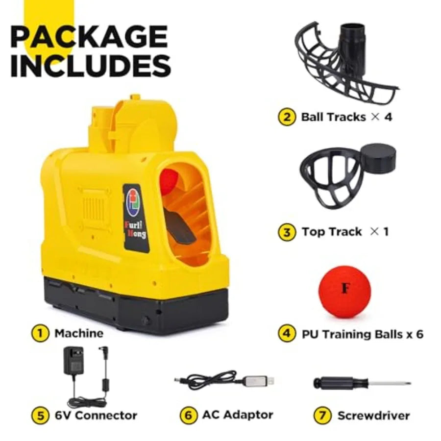 681TPCBH 4 in 1 Baseball Pickleball Tennis Cricket Toss Machine Auto Oscillation 4 Distance Gears Adjustable Stand Battery/AC/P