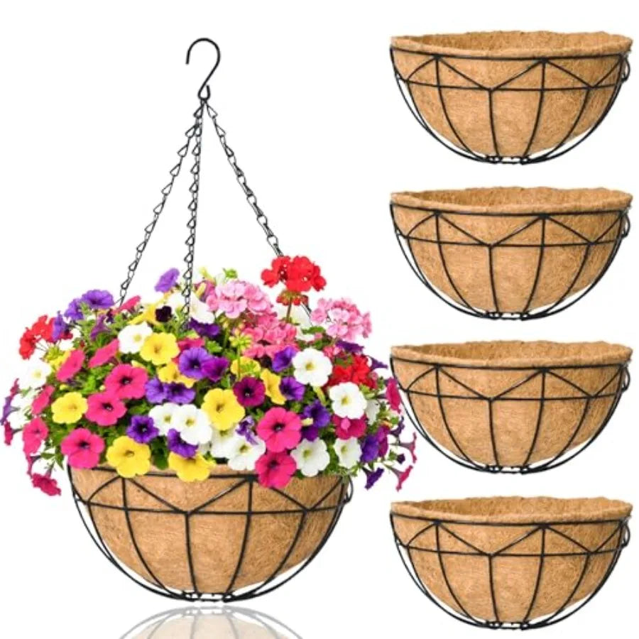 4 Pack Hanging Baskets for Plants Outdoor