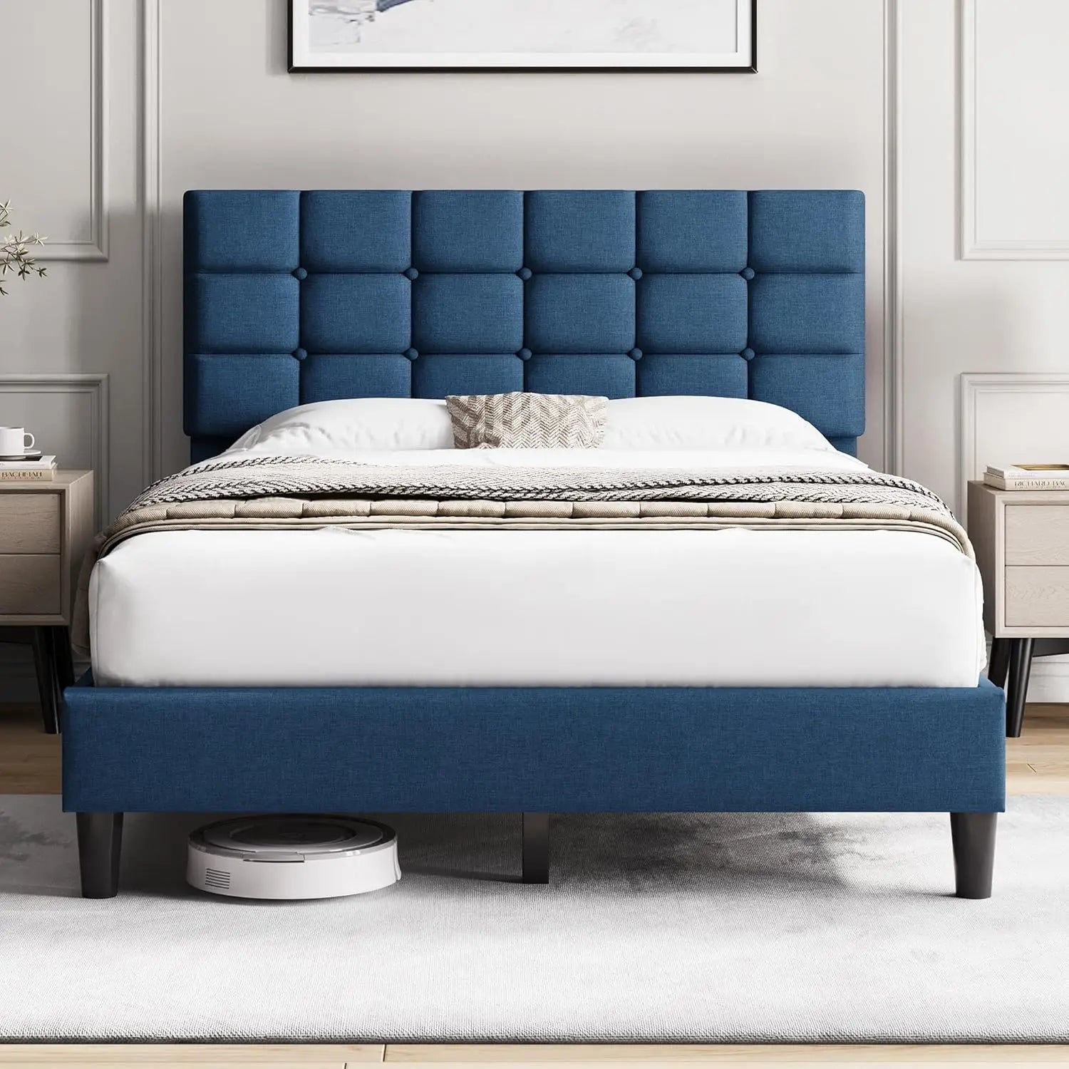 Upholstered Bed Frame, Full Bed Platform