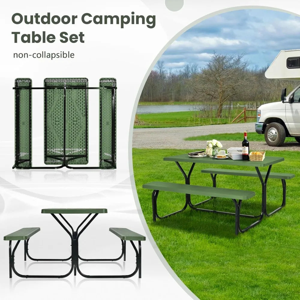 Portable Picnic Table Bench Set for 4