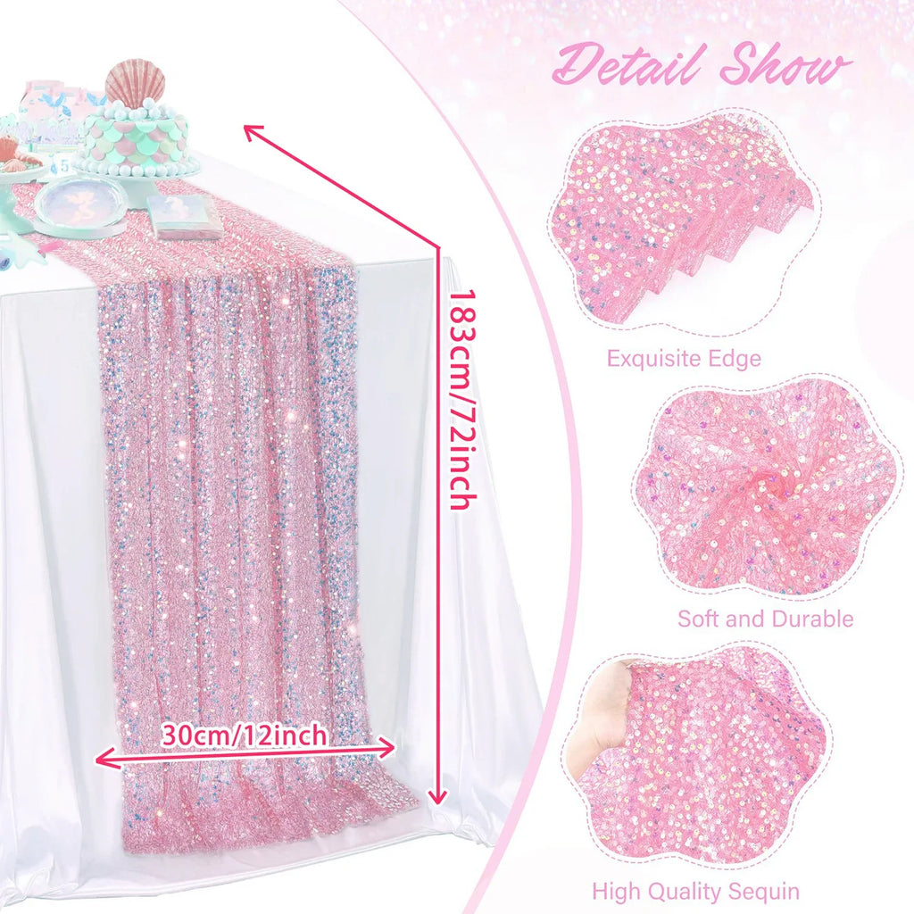 Glitter Iridescent Sequin Table Runner