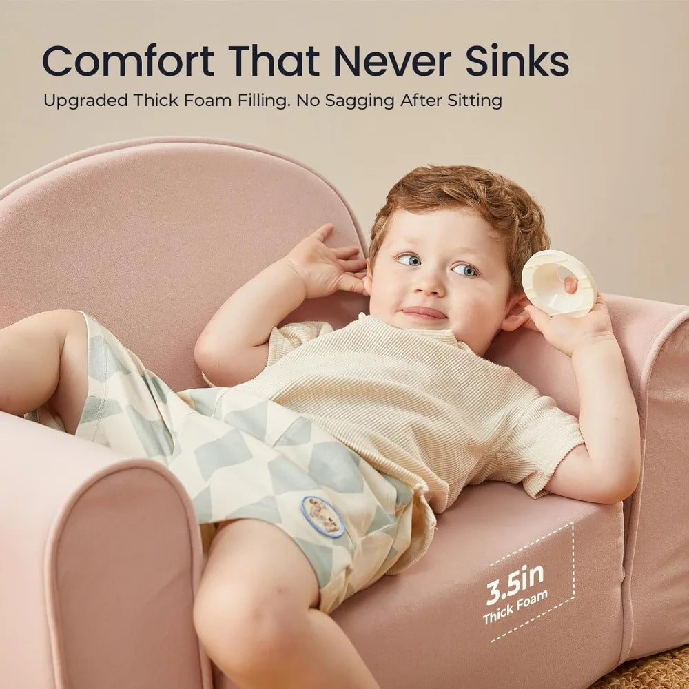 Foldable Kids Couch with Pockets