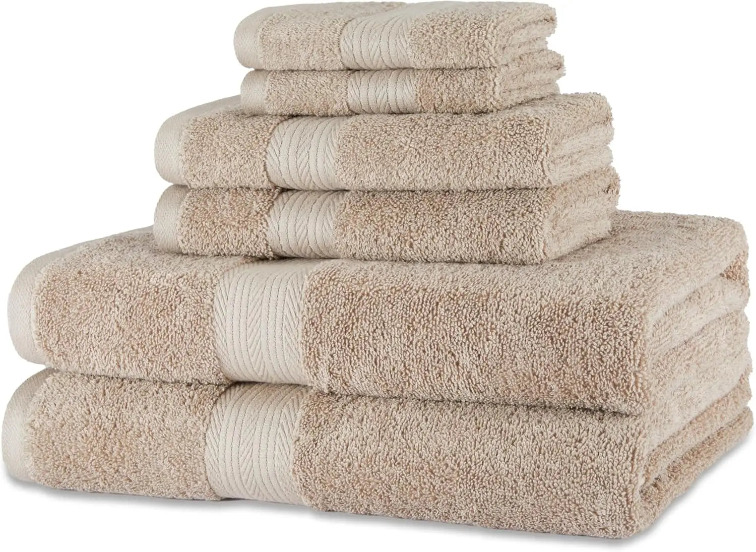 6 Piece Oversized 100% Cotton Bathroom Towel Set