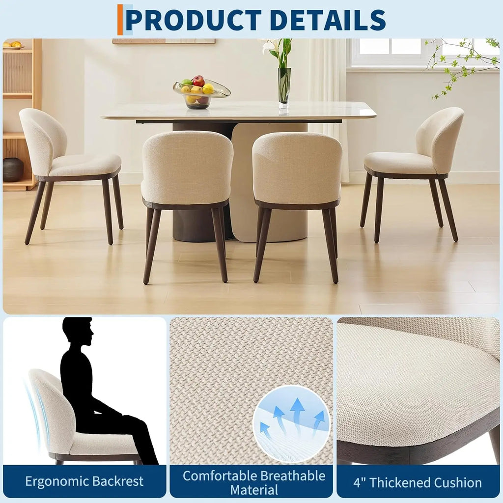 Set of 2 Modern Upholstered Dining Chairs