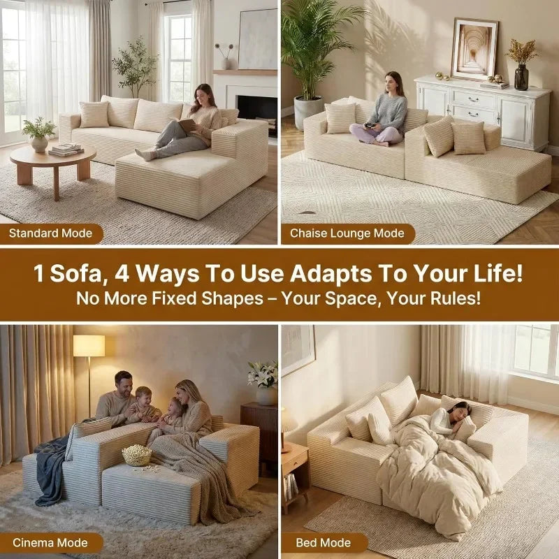 Cloud Sectional Couch Sofa with L-Shape Chaise