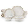 16/32 Piece Plates White Stoneware Dinnerware Set