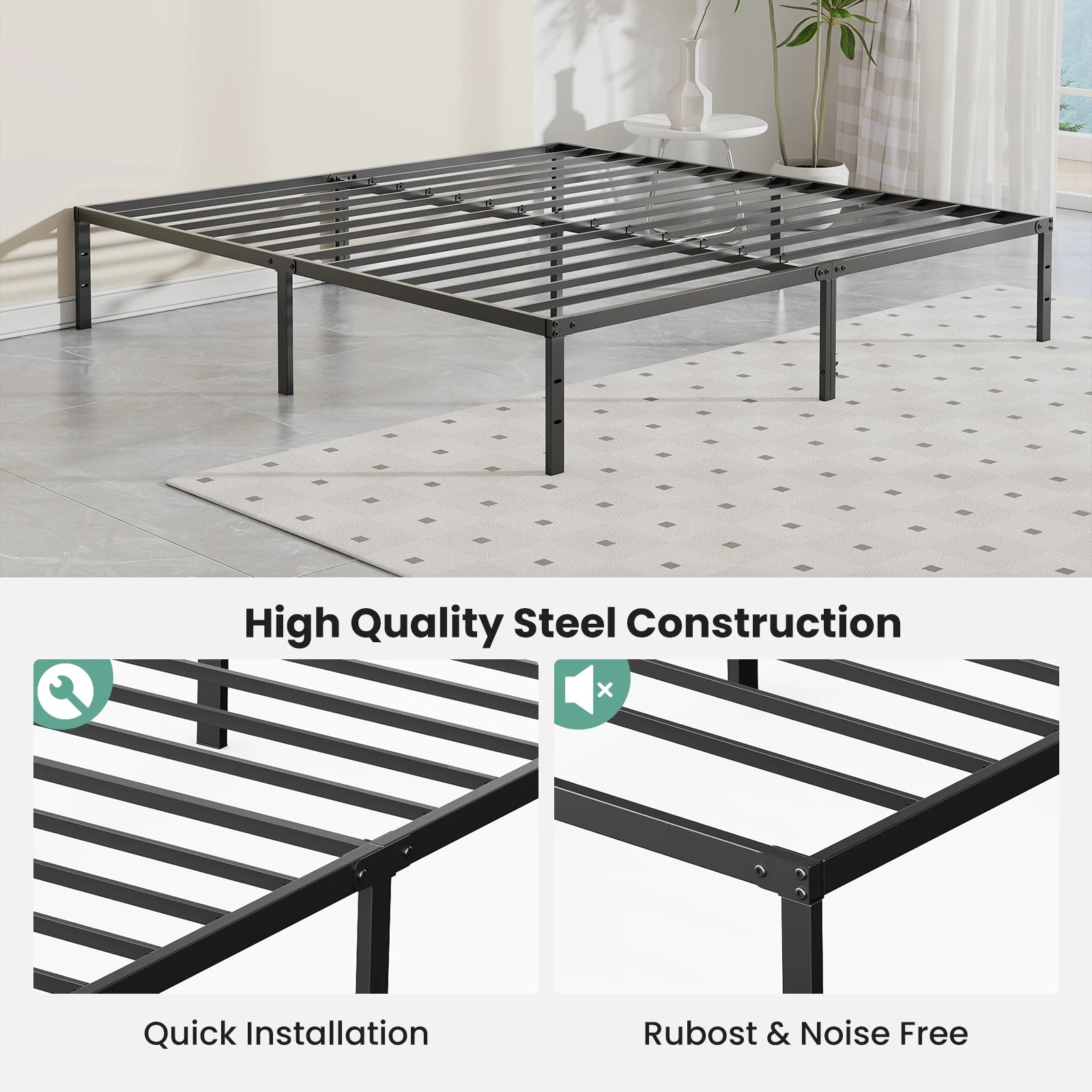 12IN Twin, Full, Queen, King Size Bed Frame
