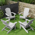 Adirondack Chairs Set of 4 Plastic Weather Resistant-Grey,