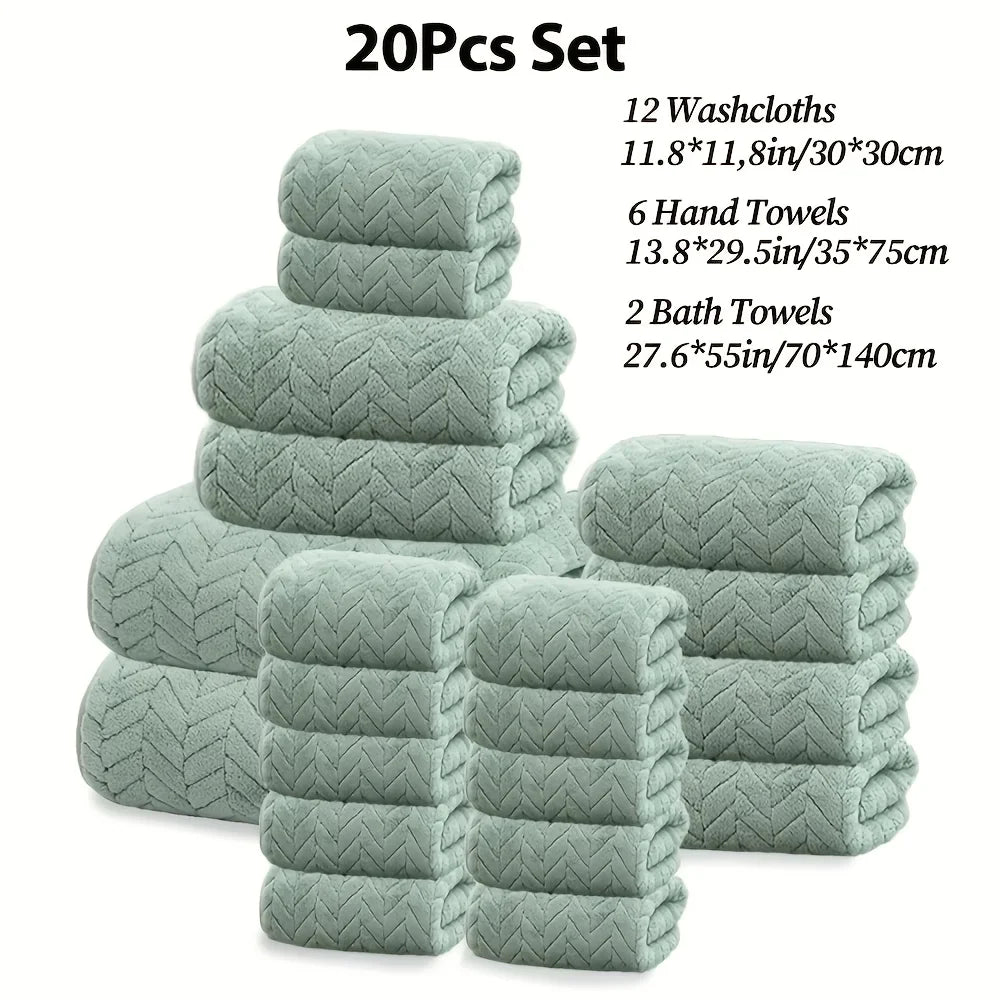 20 pcs Bathroom Towel Set,