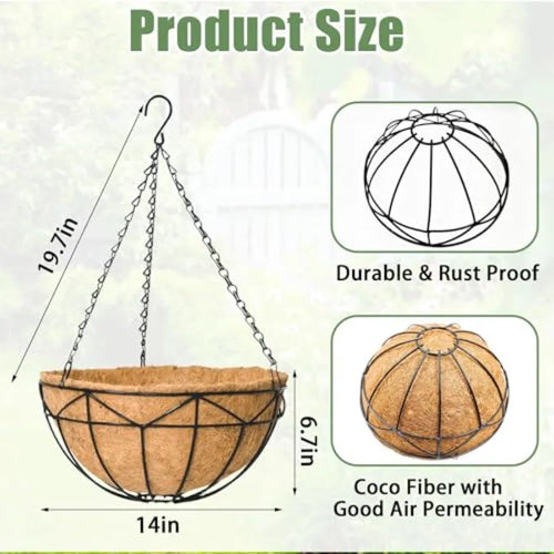 4 Pack Hanging Baskets for Plants Outdoor