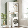 Bathroom Storage Cabinet-Above Toilet Organizer with Sliding Barn Door