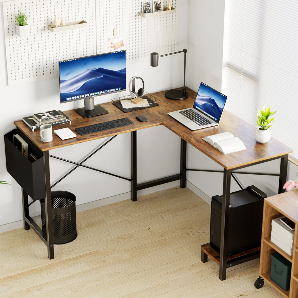 Corner 50 Inch Office Writing PC Wooden Table