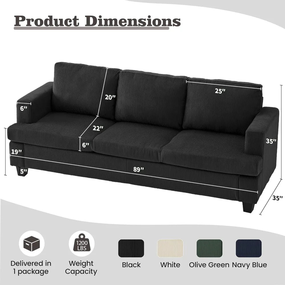 Modern Sleeper Loveseat & 3 Seater Sofa Set