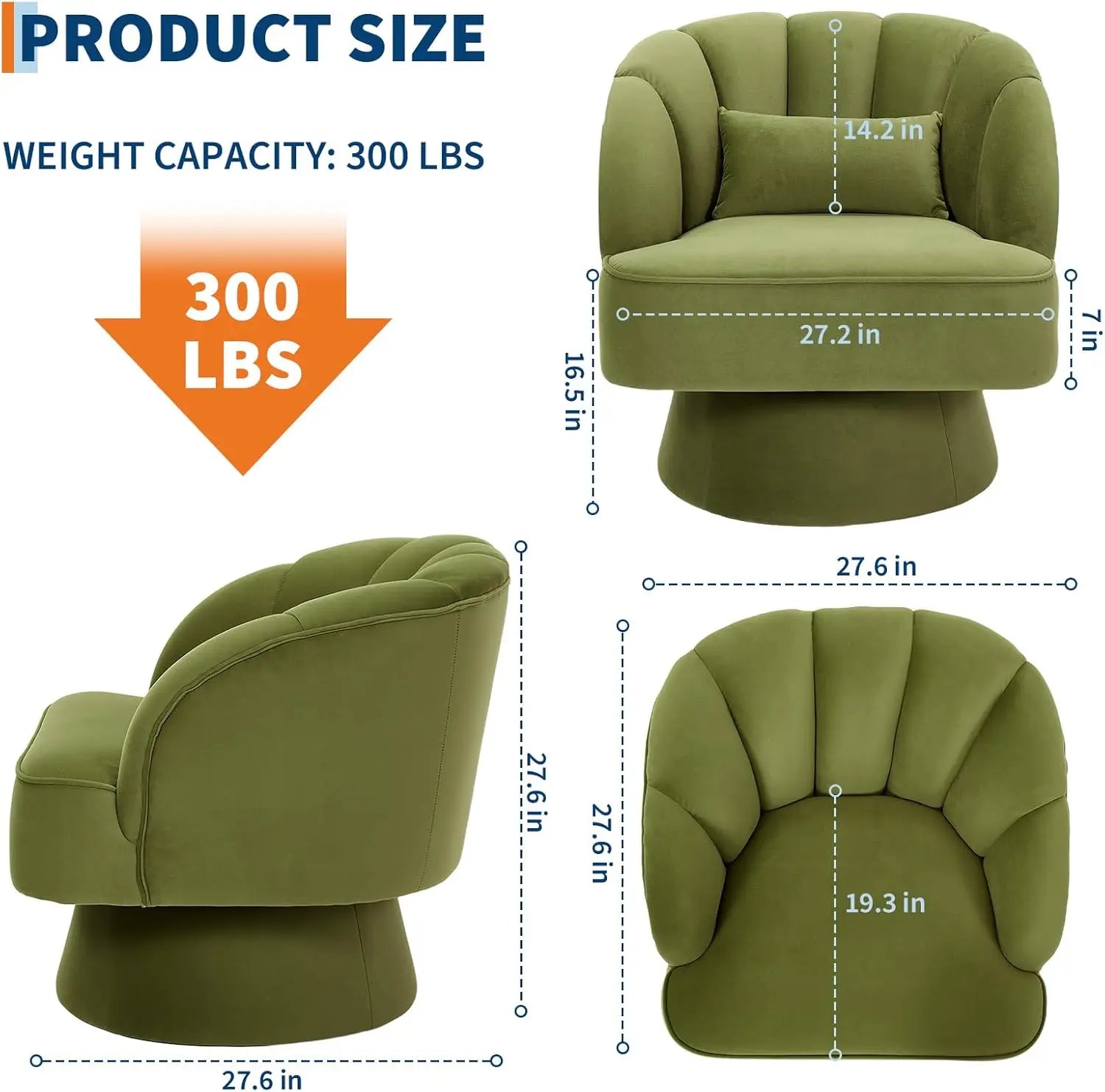 Ultra-Plush Swivel Accent Chair 360