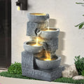 Outdoor Water Fountains with Cascading Bowls