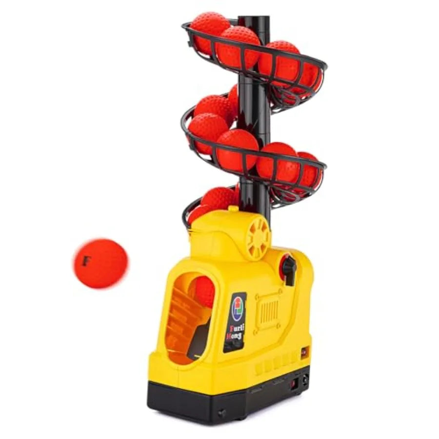 681TPCBH 4 in 1 Baseball Pickleball Tennis Cricket Toss Machine Auto Oscillation 4 Distance Gears Adjustable Stand Battery/AC/P