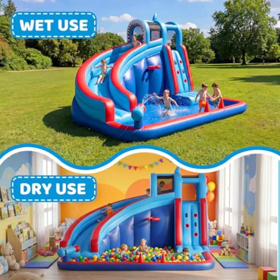 Backyard inflatable water slide for kids