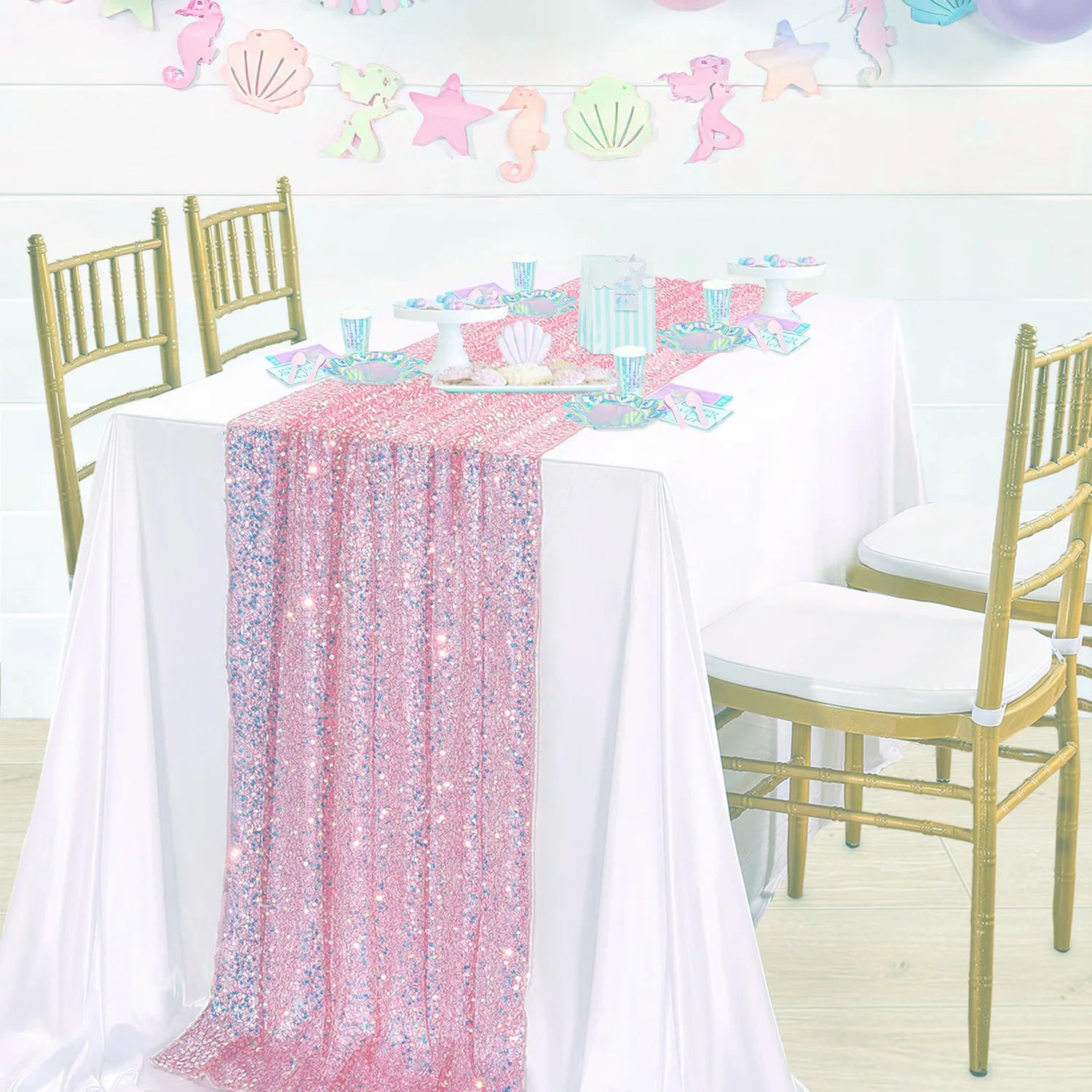 Glitter Iridescent Sequin Table Runner