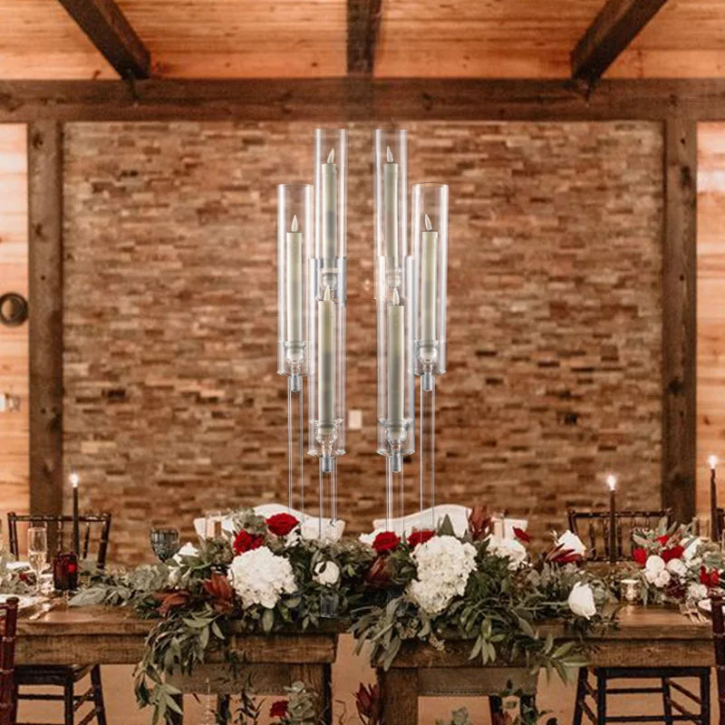 Candlestick Holde 6 Arm Candelabras Clear