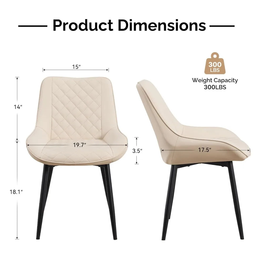 Set of 4, Modern Dining Chairs with Thick Cushions