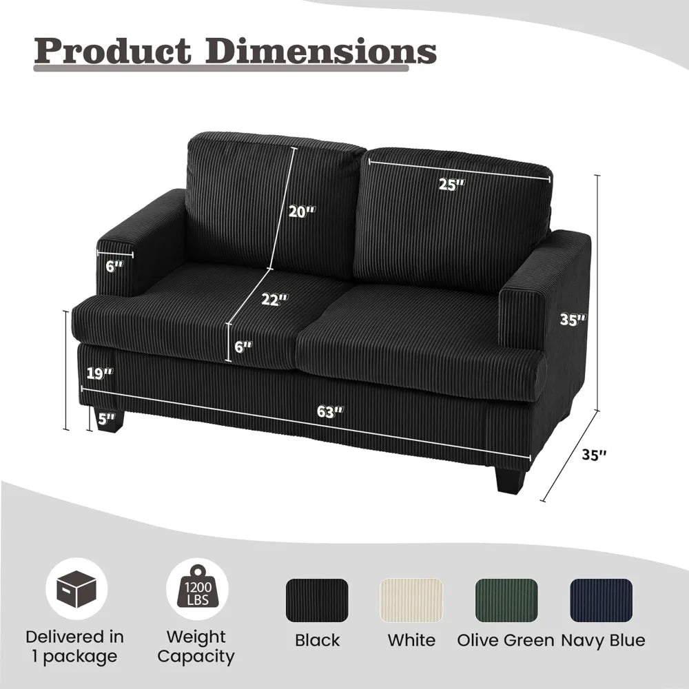 Modern Sleeper Loveseat & 3 Seater Sofa Set