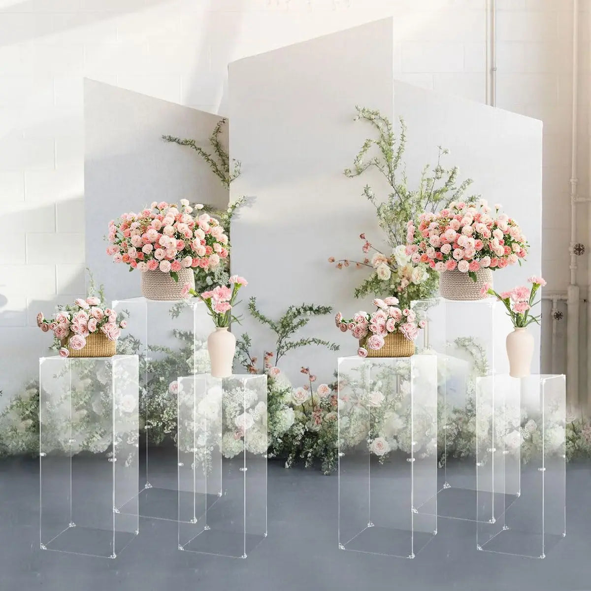 6PCS Acrylic Pedestal Stand for Display Clear Lucite