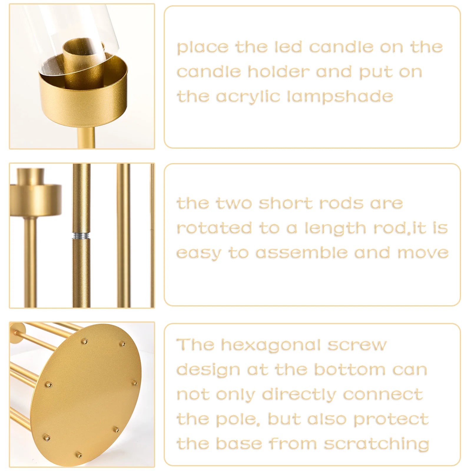 Arms Floor Candelabra Wedding Centerpieces Gold
