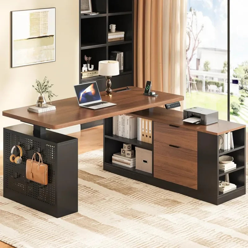 L Shaped Standing Desk Adjustable Height Electric Office Desk