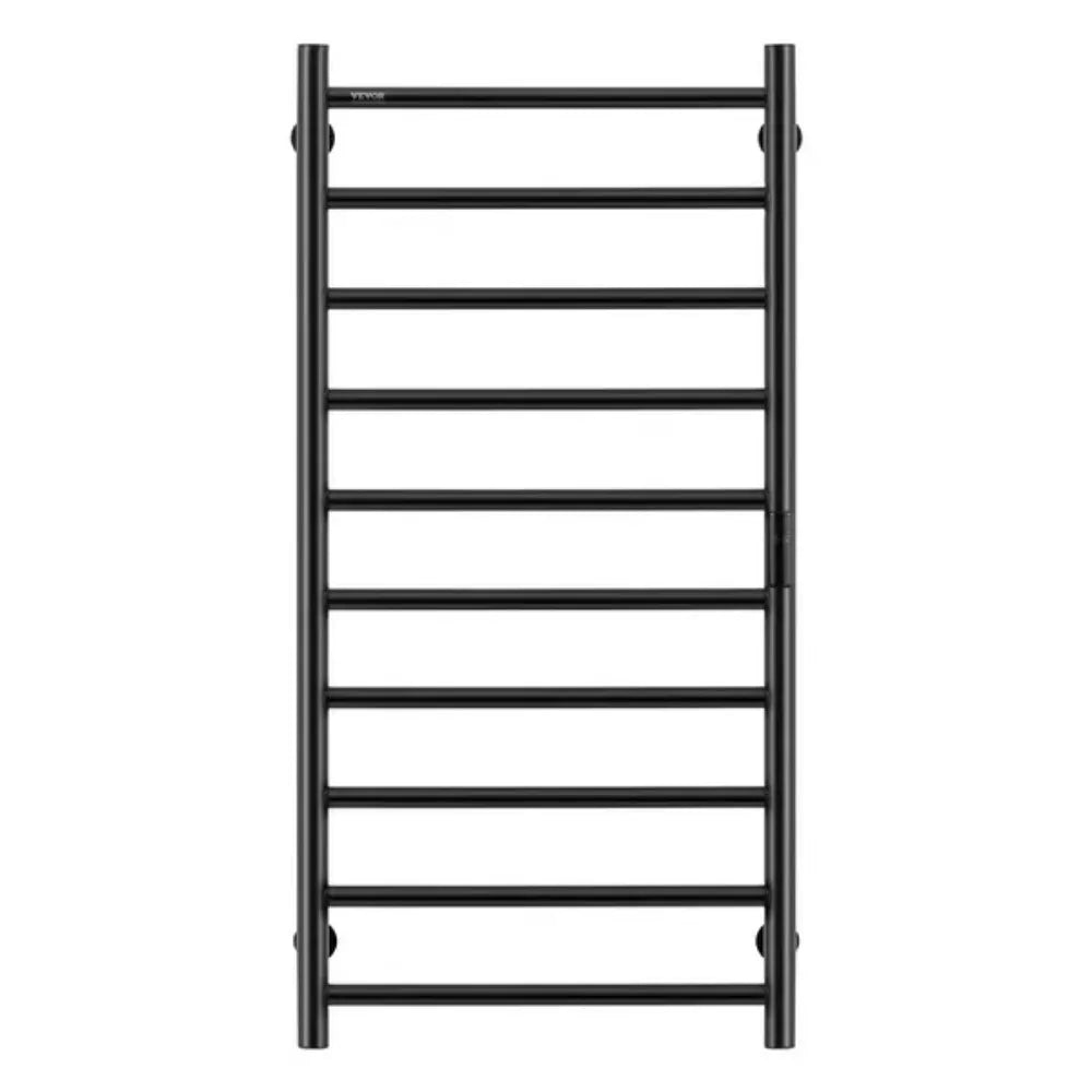 VEVOR 10-Bar Towel Warmer Rack Wall Mounted Heated Towel Rack for Bathroom Black