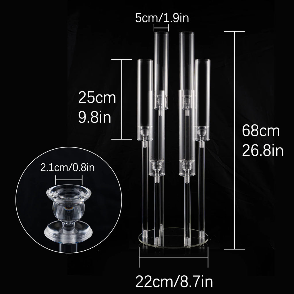 Candlestick Holde 6 Arm Candelabras Clear