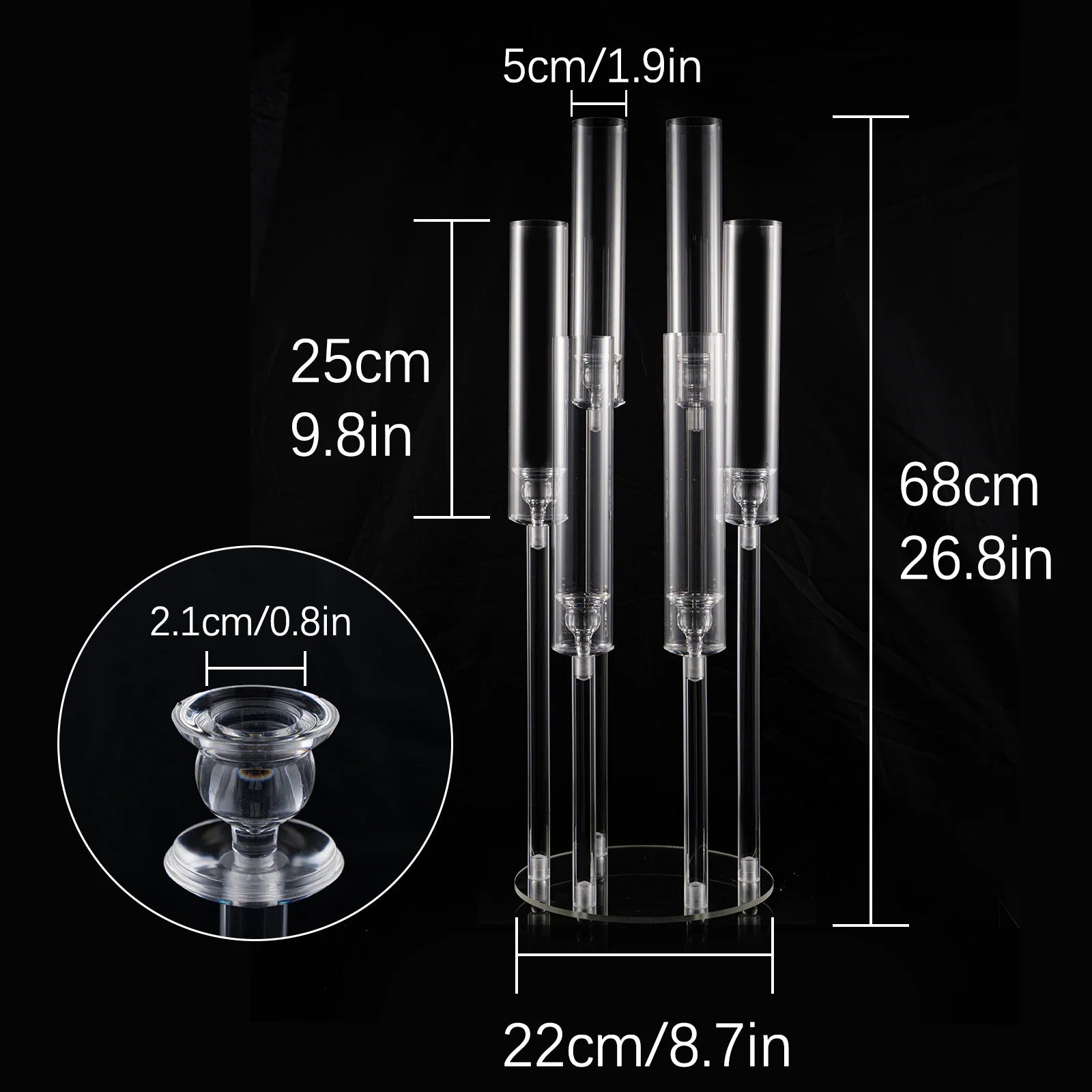Candlestick Holde 6 Arm Candelabras Clear