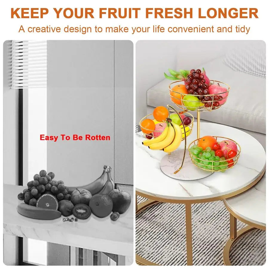 Fruit Basket Bowl with Banana Hanger