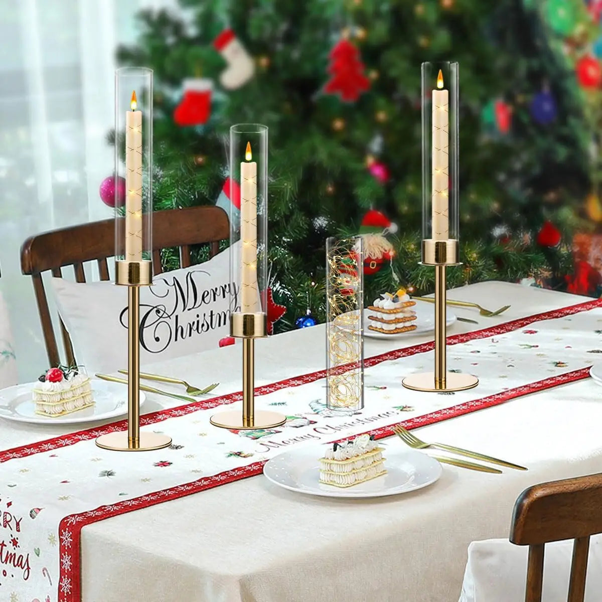 12 pcs Gold Candle Sticks Holder Table Centerpiece