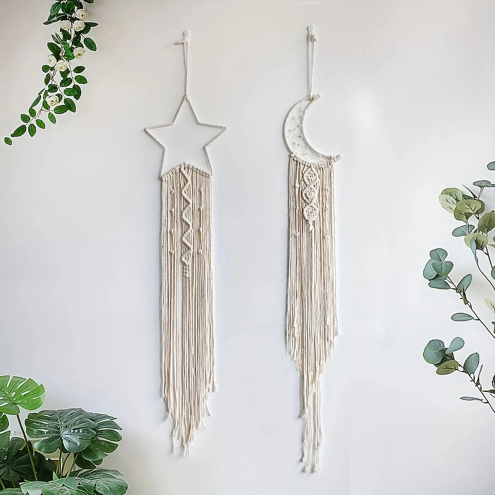Star and Moon woven pendant home decor
