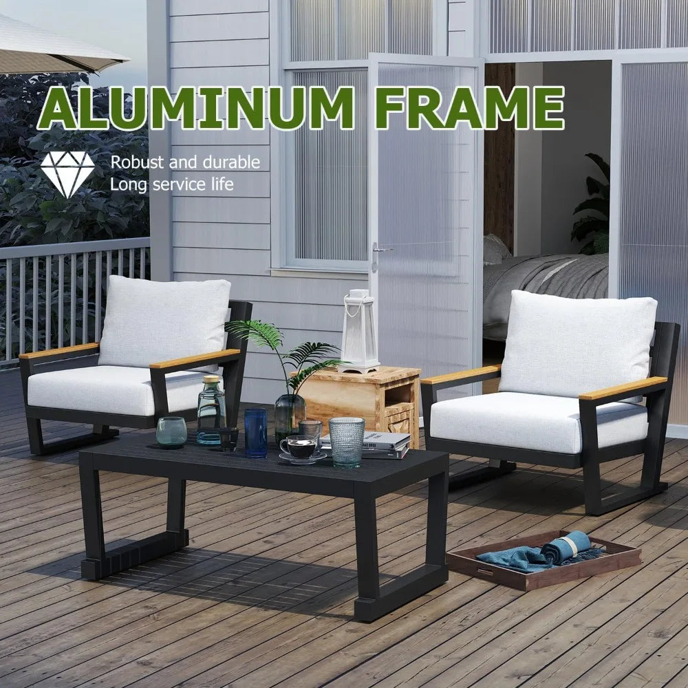 Aluminum Outdoor Furniture with Coffee Table