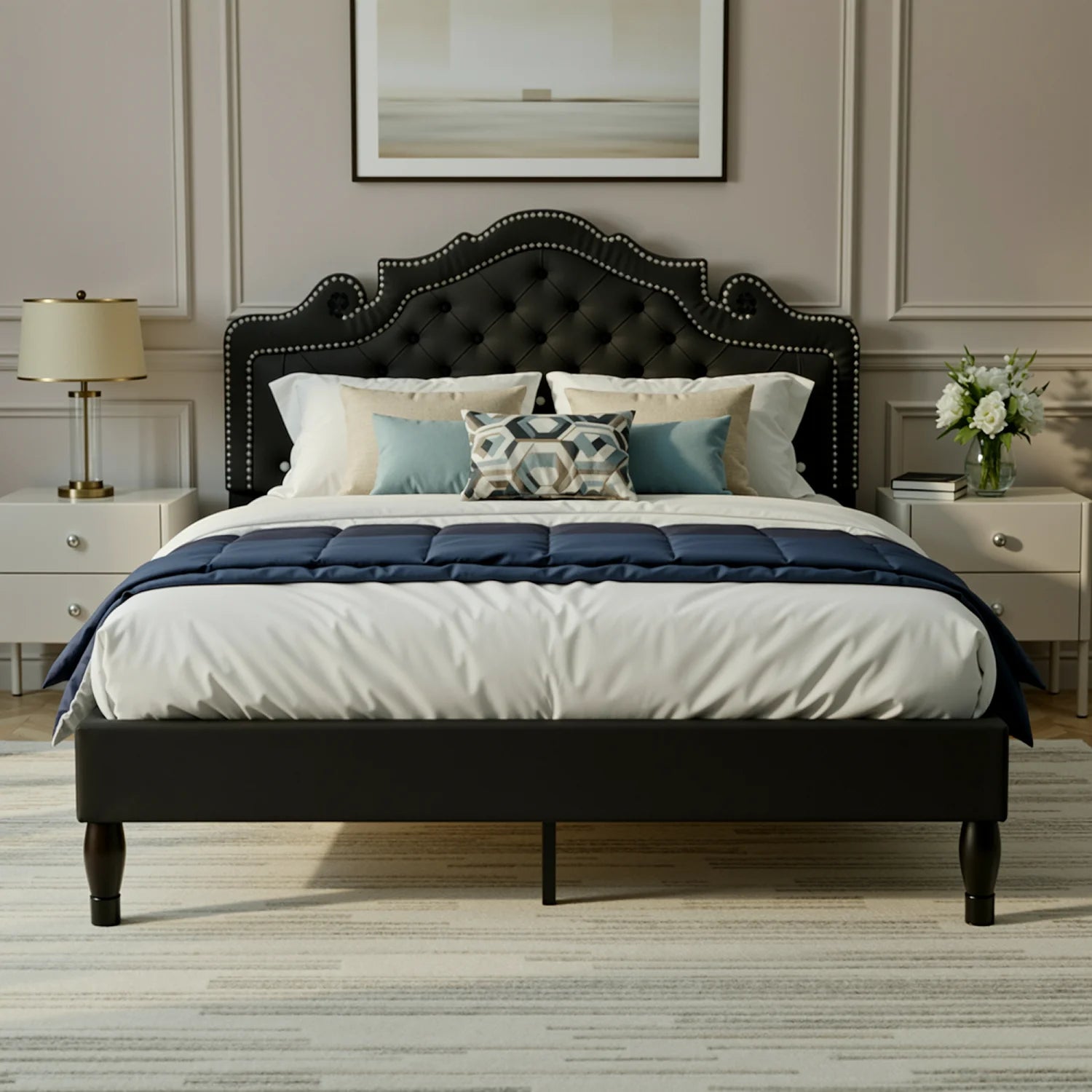 Full/Queen/King Size Velvet Bed Frame