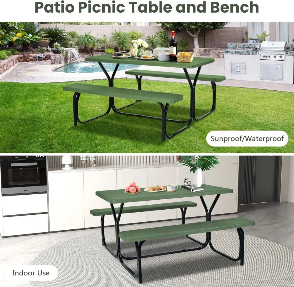 Portable Picnic Table Bench Set for 4