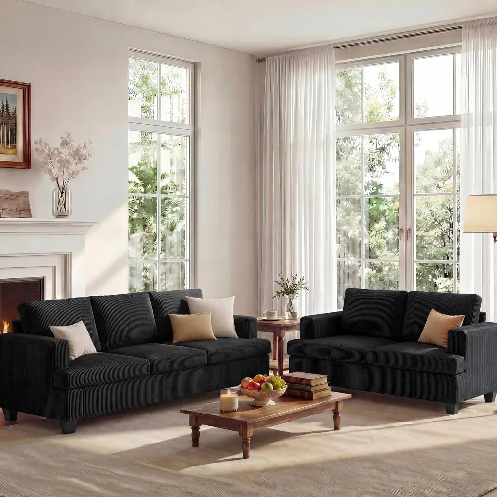 Modern Sleeper Loveseat & 3 Seater Sofa Set
