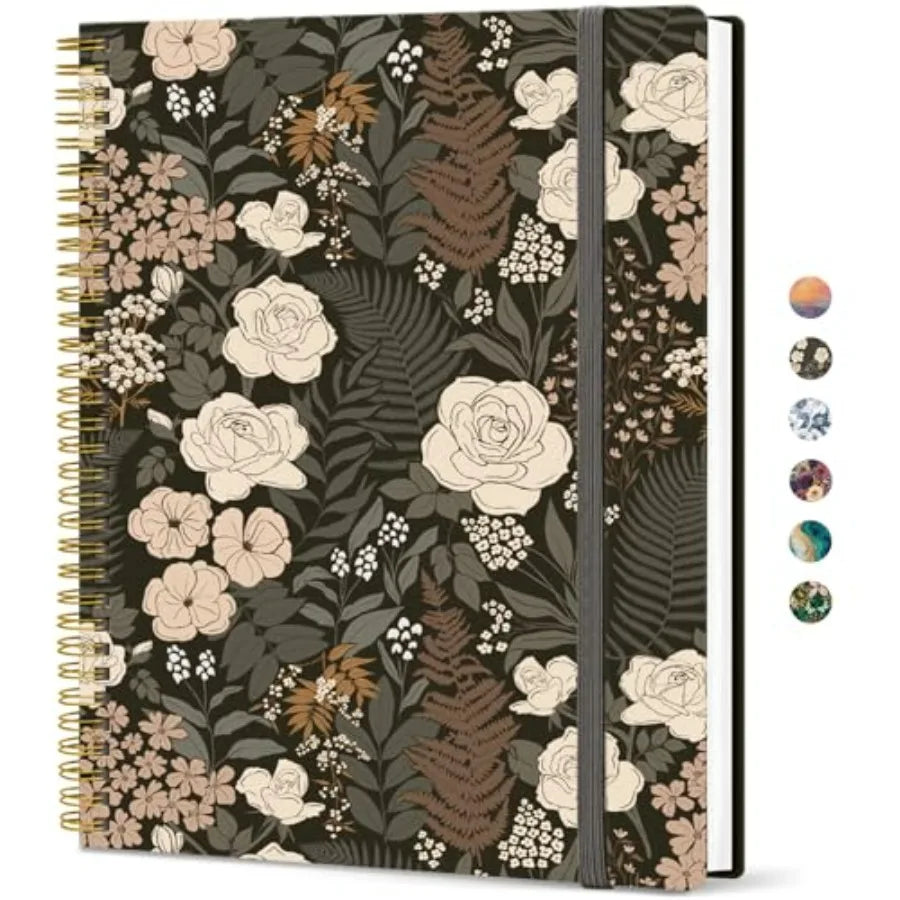 Large Spiral Lined Journal for Women, 8.5" x 11" Notebooks for Work Collge Ruled, A4 Aesthetic Cute Journaling Notebooks for Wr