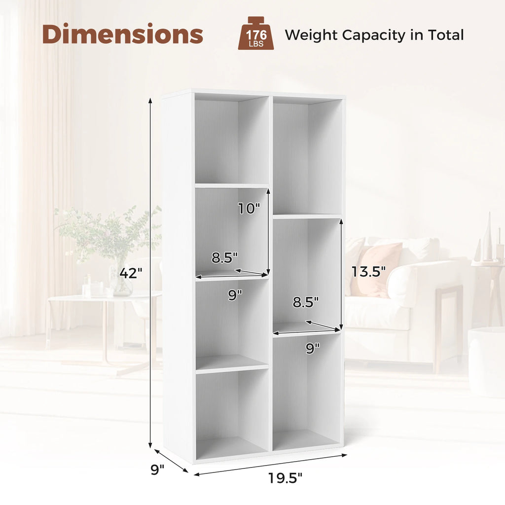 7-Cube Bookcase, Vertical or Horizontal Freestanding Bookshelf