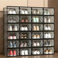 24pcs Large Stackable Shoe Storage Boxes Dustproof Display Cabinet