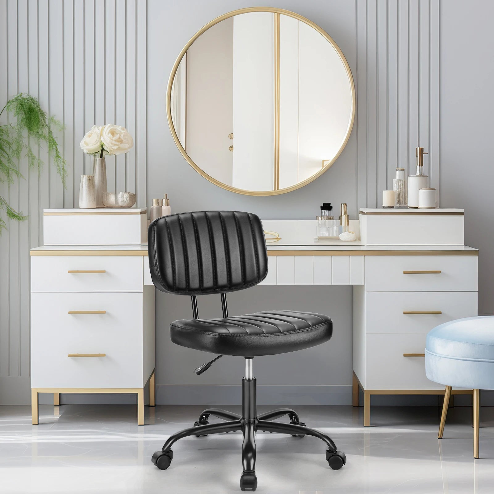 Armless Office Desk Chair Back