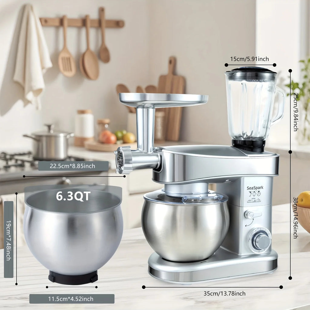6-in-1 Electric Mixer, 400W 6-speed with Pulse Button