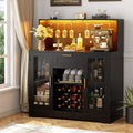 Wine Bar Cabinet with LED Light, Liquor Cabinet