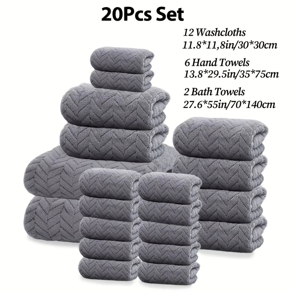 20 pcs Bathroom Towel Set,