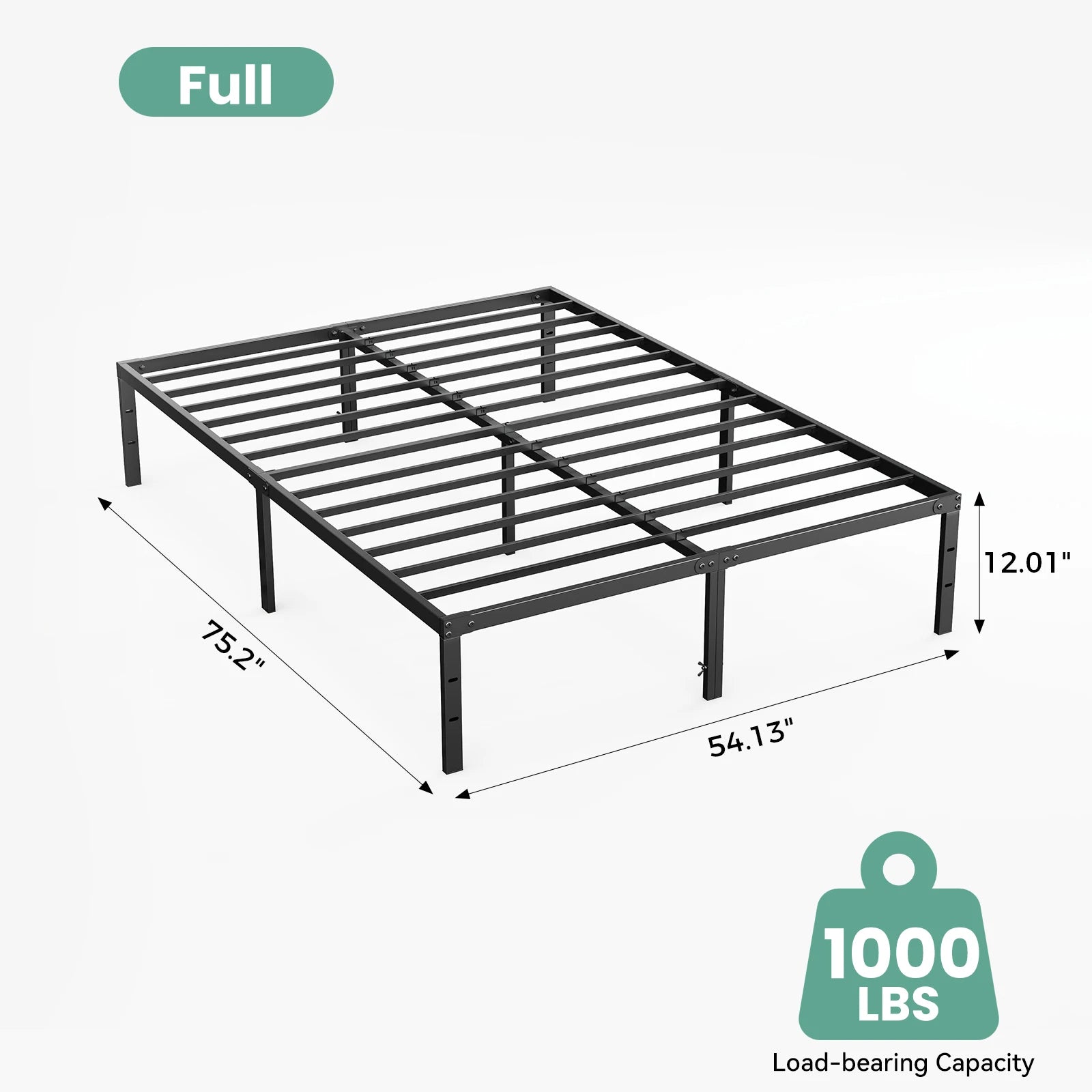 12IN Twin, Full, Queen, King Size Bed Frame