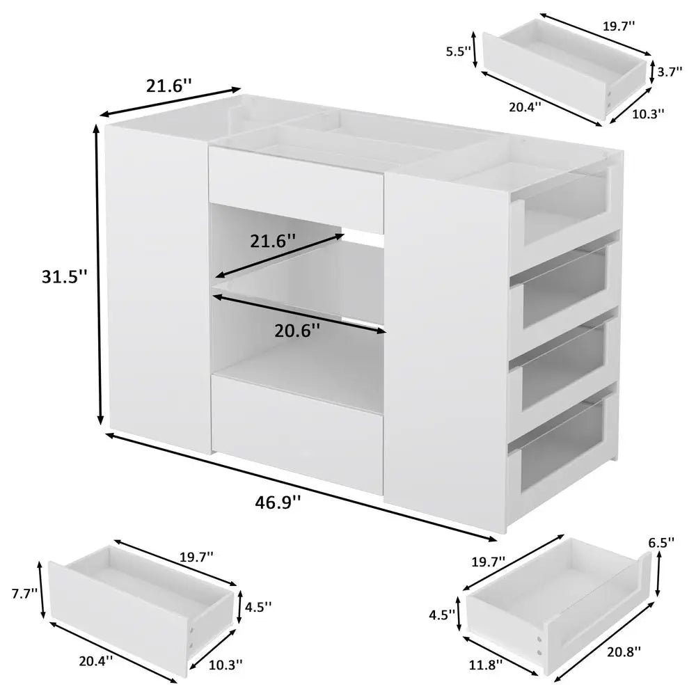 Closet Island with Drawers, Wardrobe Armoire Bedroom Island, Glass